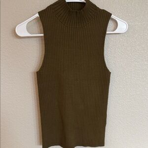 Madewell Khaki Ribbed Sleeveless Top